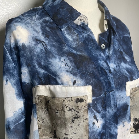 Miraclesuit Miraclebody Blouse With Attached Shaping Camisole Indigo XL - Picture 12 of 12